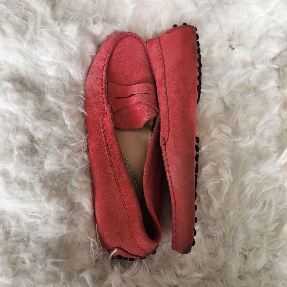 Tod's dark pink suede driving moccasins